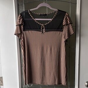 Striped Black and Tan Women's Top